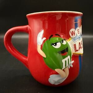 M&M’s World “Welcome To Las Vegas” Red Green Coffee Mug Cup m&ms Texture 3D